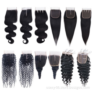Best Quality Raw Brazilian Hair Virgin Human Hair 4x4,13x4 Lace Top Closure